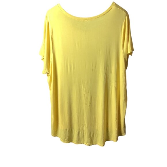 Lane Bryant Womens Plus Size 26/28 Yellow Graphic Tee "Be Happy Be Bright Be You - Picture 3 of 12
